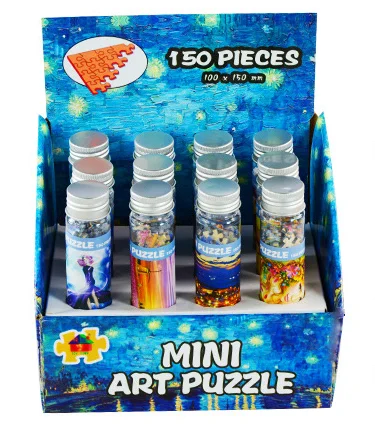 TOYTOWN BRAND Wholesale Adult Edcational custom mini 150pcs jigsaw puzzle in plastic tube from direct factory