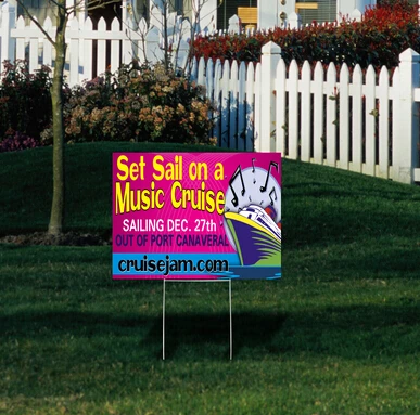 Custom corrugated plastic business lawn campaign yard signs