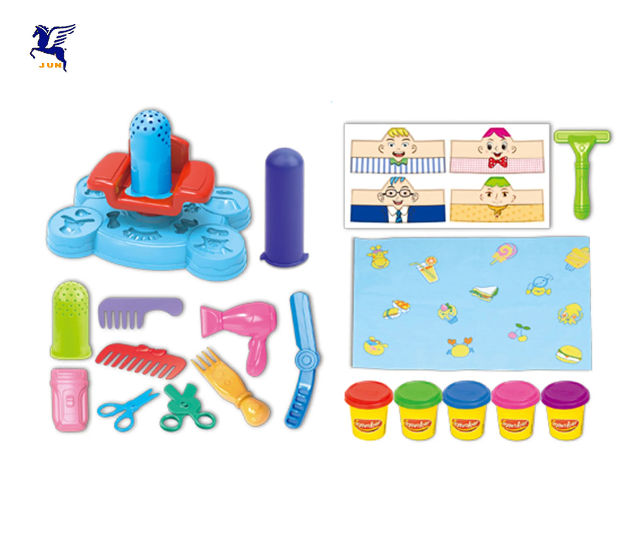DIY color clay plasticine hairdressing play set children education dough toys
