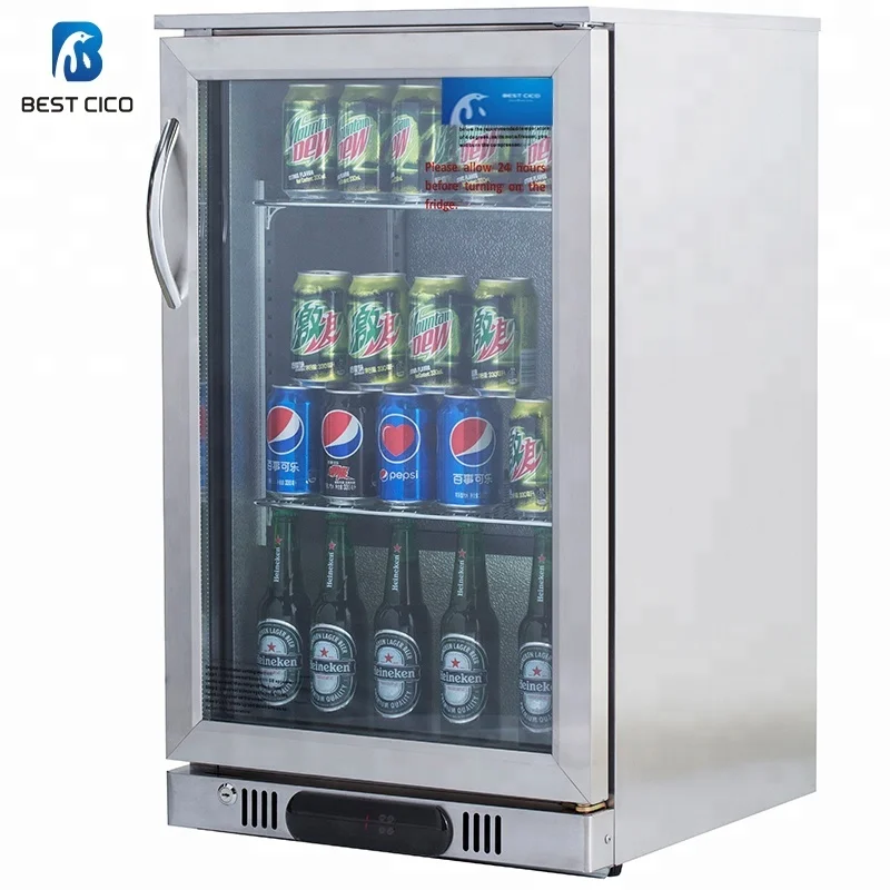 CICO Alfresco Beer Cooler Bar Fridge Beverage Fridge Single Door Beer Showcase SC-108FS Stainless Steel Compressor SWING Door