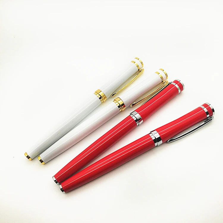 Multi-color fashion luxury metal roller ball pen Red White Metal Gel Pen with Custom Logo
