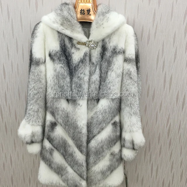 2019 Winter Mink Fur Coat Long Fur Coat For Pocket