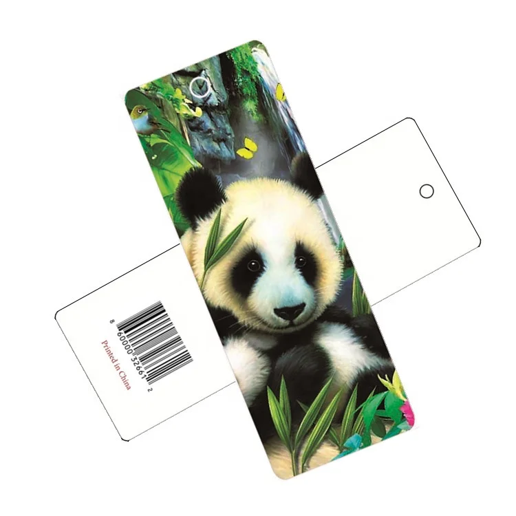 Panda picture custom printed 3d lenticular  bookmarks