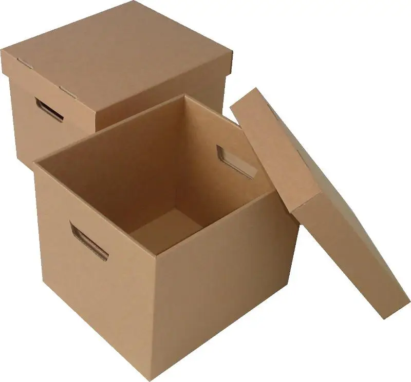 Home folding paper storage box Records filling Single Wall Archive Box With Attach Cover packing box