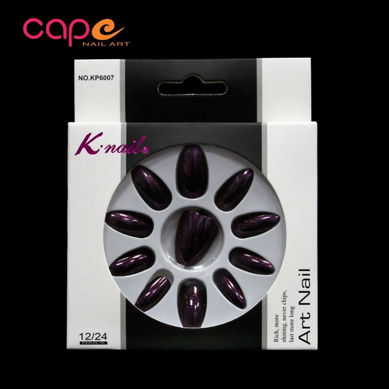 
Colorful Plastic Artificial Nail Polish Glitter Powder Fashion Nail Tips 