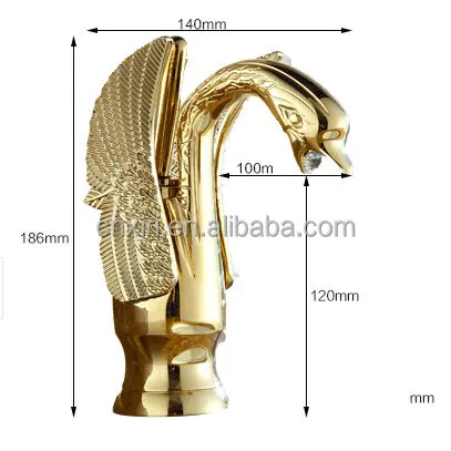 Brass Luxurious Ornate Gold Faucet Swan Tap Mixer Graven Swan Design Sink Basin Faucet G1081