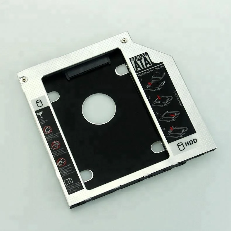 Aluminum Optibay 2nd HDD Tray Caddy 12.7mm SATA 3.0 SSD CD DVD Case Enclosure caddy