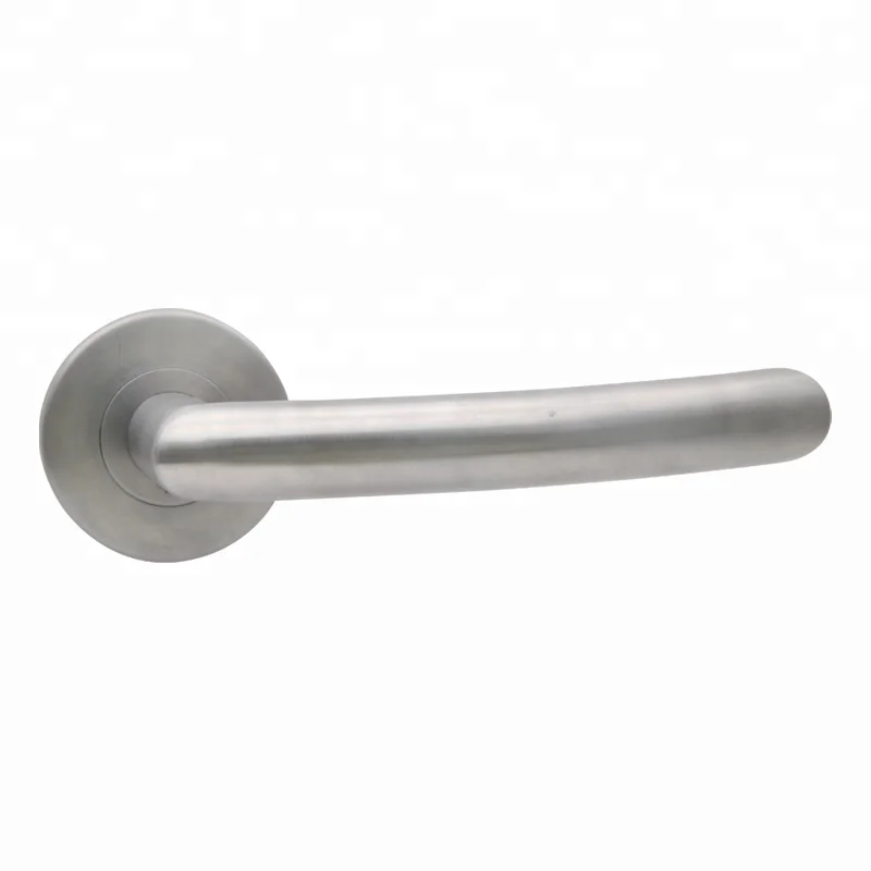 Stainless steel entrance door handle with rose