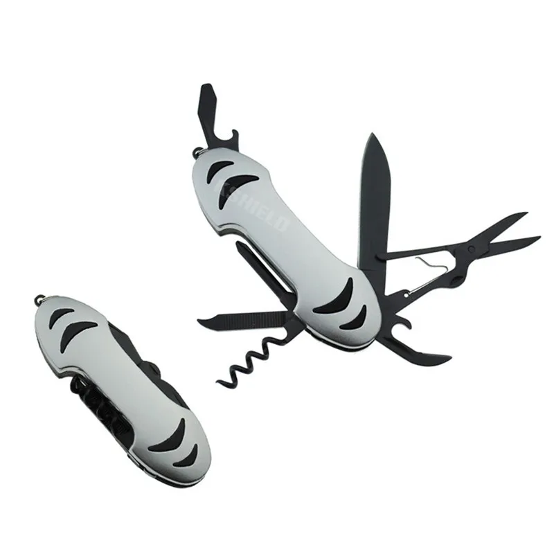 OEM multitool and custom multifunctional stainless steel pocket knives keychain logo custom keychain