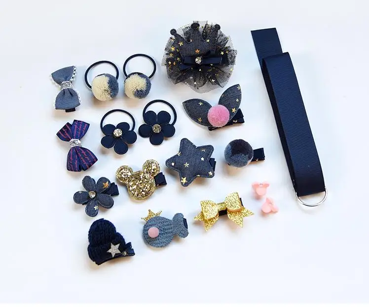 Детские комплекты аксессуаров для волос, милая Подарочная коробка для девочек, кожаная лента, Шпилька для волос