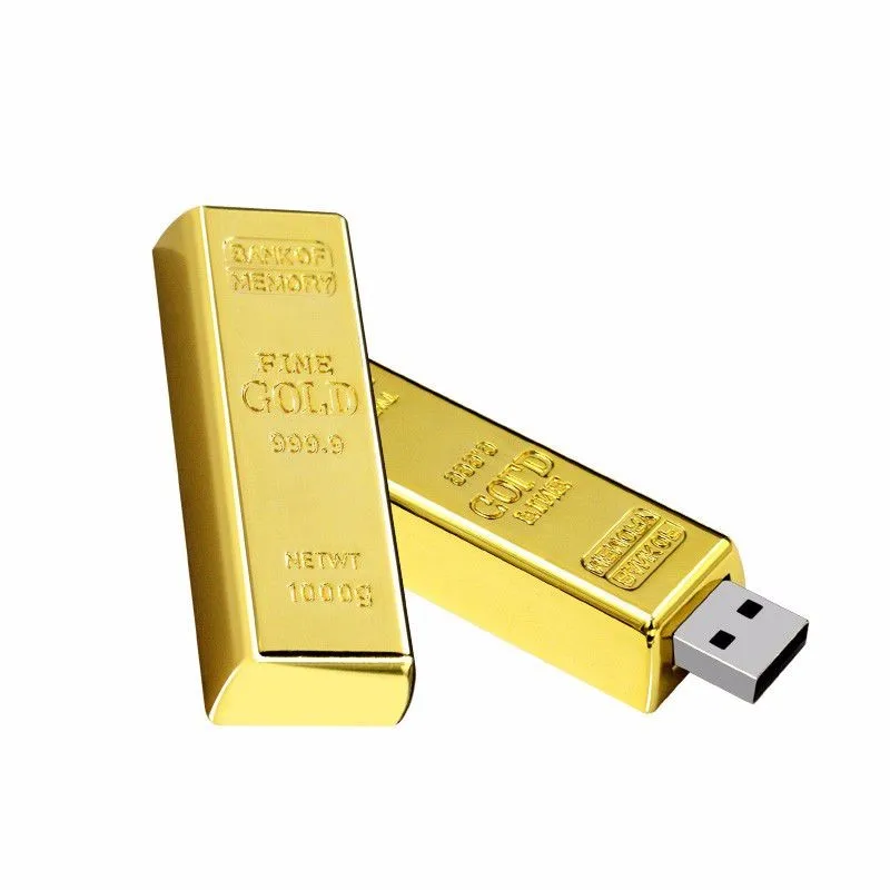 Factory Price Usb 3.0 Drive 32GB 8GB 999.9 Fine Gold Bar Usb Flash Drive 16GB Metal Flash Memory Usb Stick