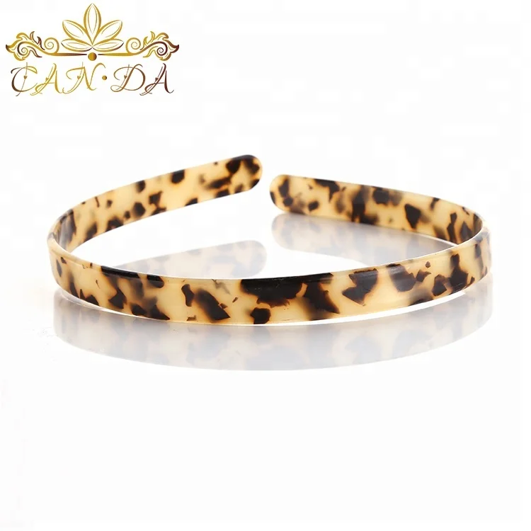 Simple design wholesale amber cellulose acetate plastic hair band simple custom headband