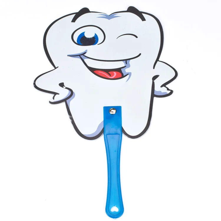 Customized cartoon pvc plastic hand fan with logo