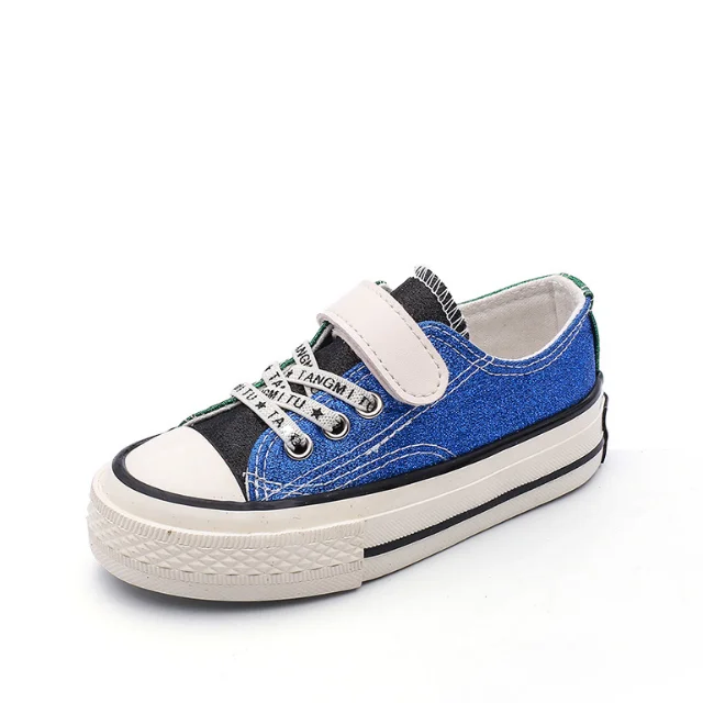 
YY10005S Spring and autumn kids latest canvas shoes shining casual shoes wholesale 