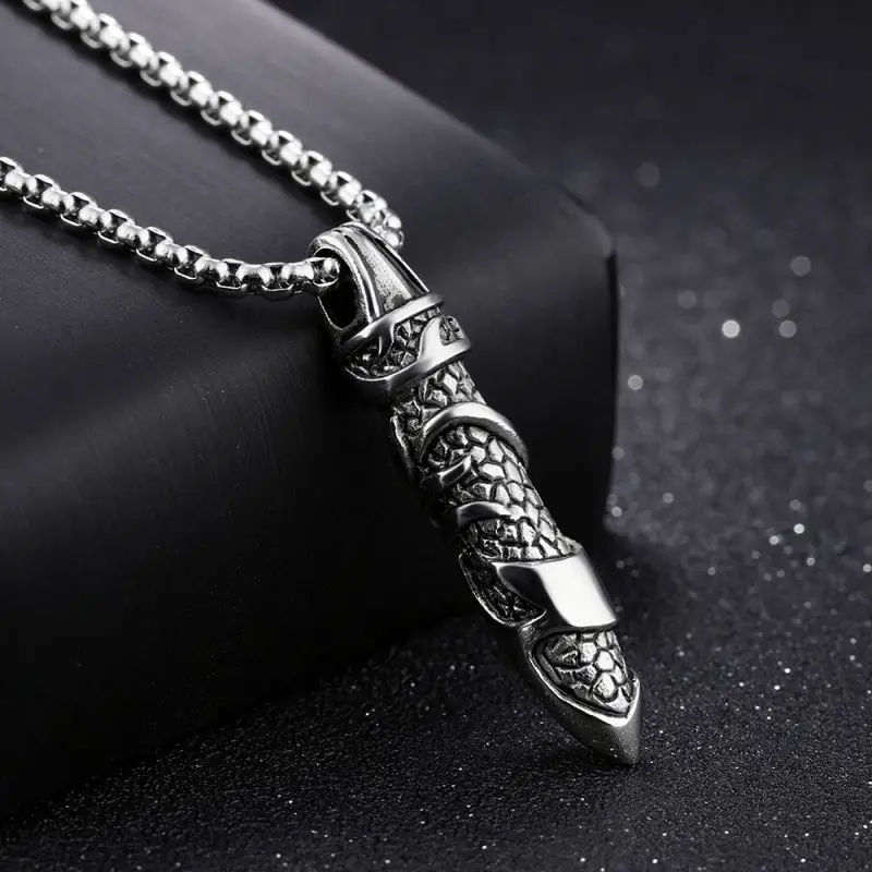 Wholesale Custom Men Stainless Steel Skull Penis Pendant Necklace