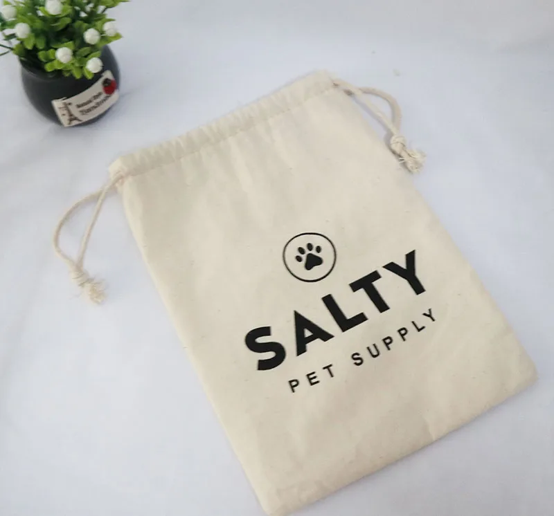 Custom Logo 130 gsm  (6A,8A,9A,10A Cotton Canvas)Eco-friendly small size Cotton Material Drawstring Packing Bag with Custom Log