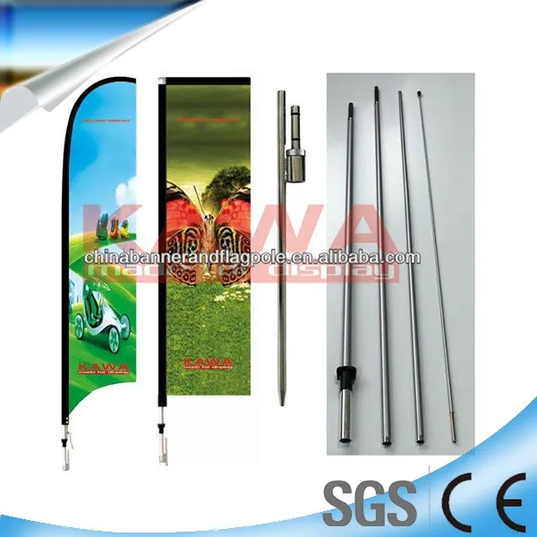 Weihai Kawadisplay banners and flags with ground spike for advertising