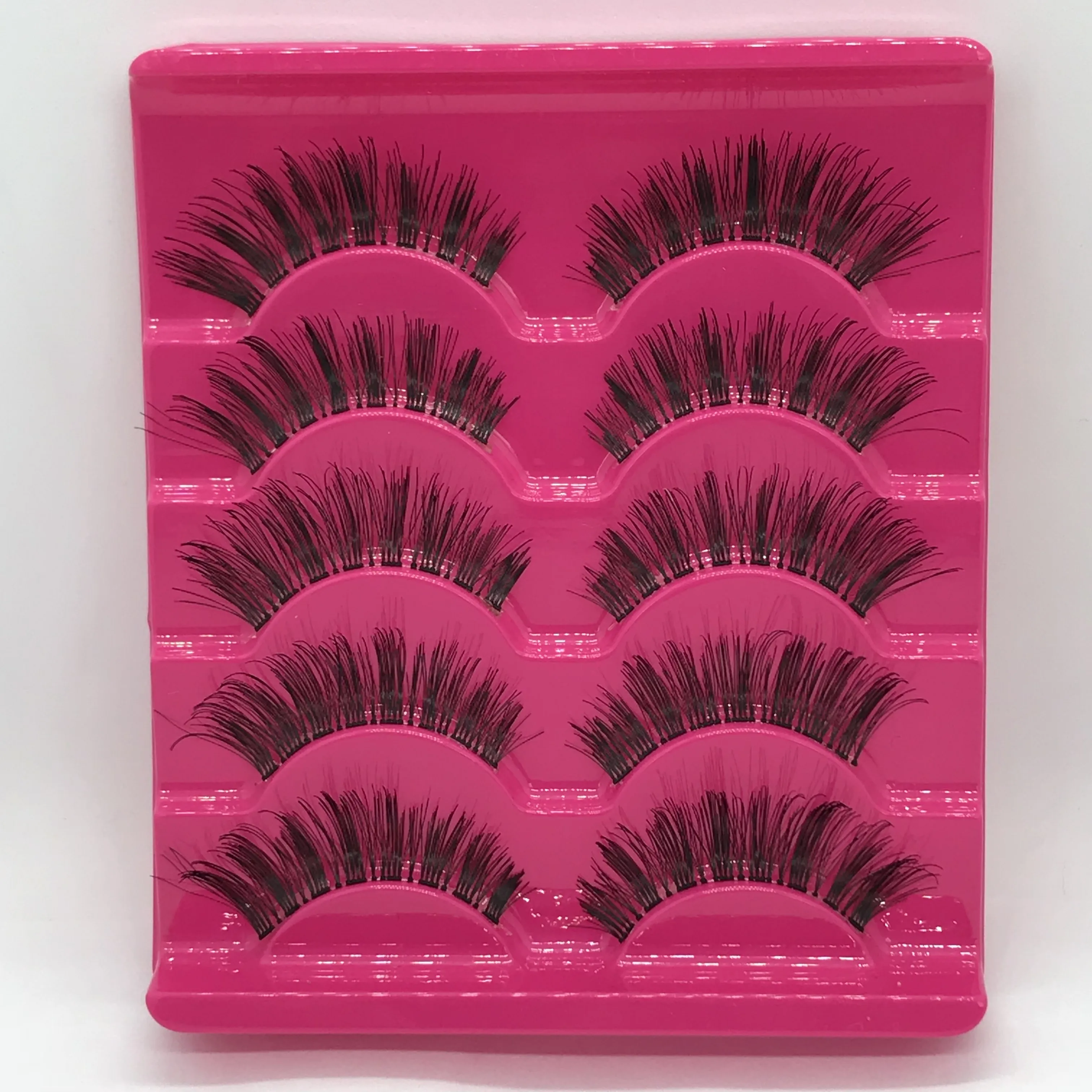 
Cheap Price 5 Pairs Strip lashes Synthetic Silk False Eyelash Natural False Eyelashes Long 