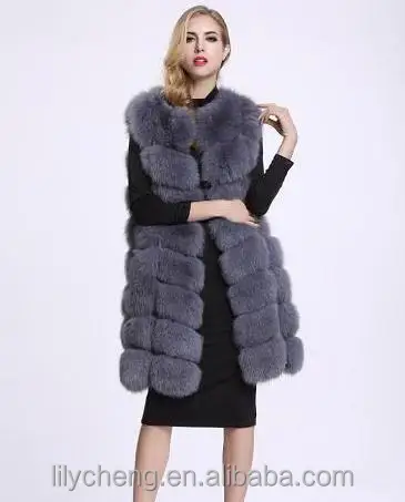 
small moq custom and wholesale fashion high quality faux fox fur vest Factory price Shenzhen Lily Cheng 
