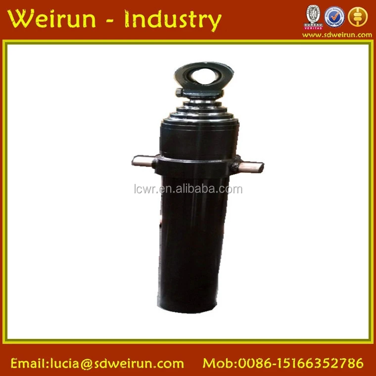 
4 stage hydraulic telescopic ram cylinder for 38-60 ton truck 
