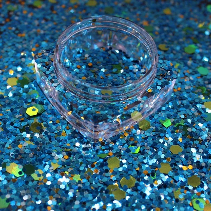 Wholesale Bulk Glitter Holographic Iridescent Craft Pigments Cosmetic Powder Chunky Glitter For Nail Art Christmas Decoration