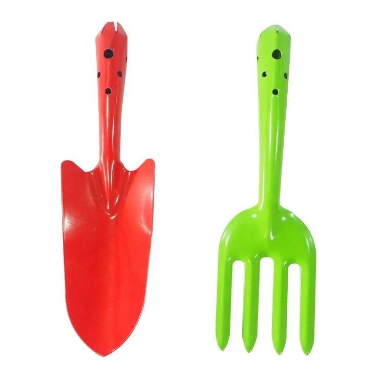 
Novelty design 2 pcs garden tools set with floral printing garden child plastic grip hand tool 