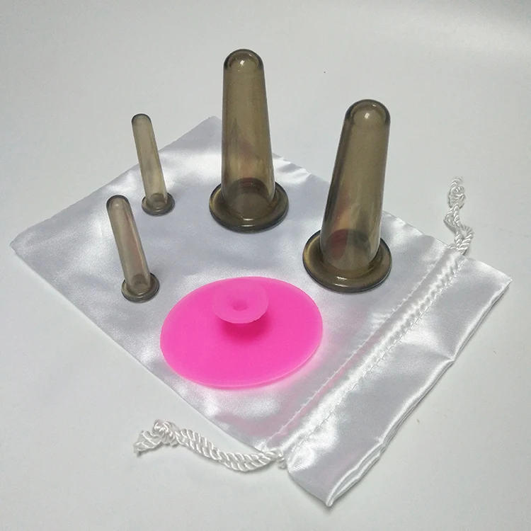Beauty Skin Care Set of 4pcs Silicone Cupping Tools For Deep Face And Neck Facial Lifting