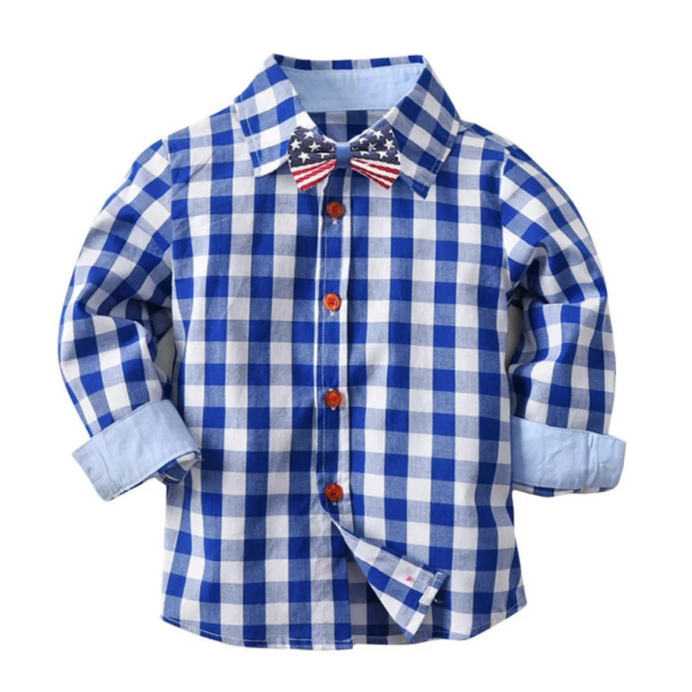 Клетчатый галстук с длинным рукавом джентльменская рубашка для мальчиков эксклюзивная детская одежда