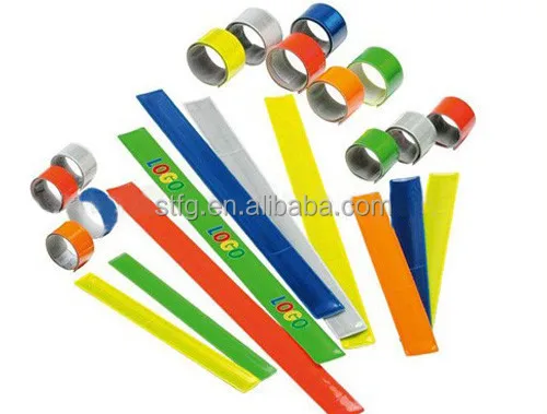 Adult Fluorescent Reflective Slap Arm Strap wrist Bands bracelet, Color may vary