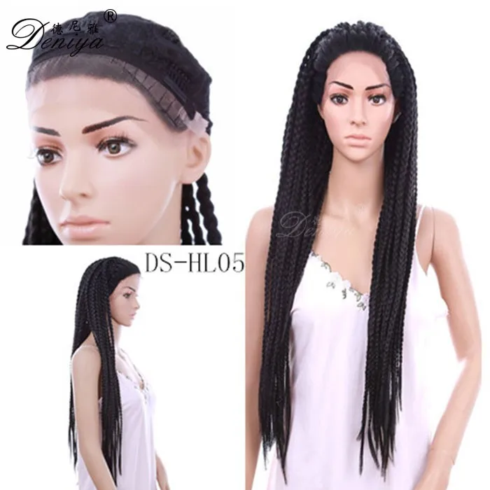 African fully hand braided lace front wig kinky twist braided lace wig