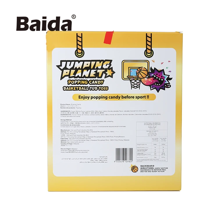 Wholesale lovely popping candy with basketball game toy