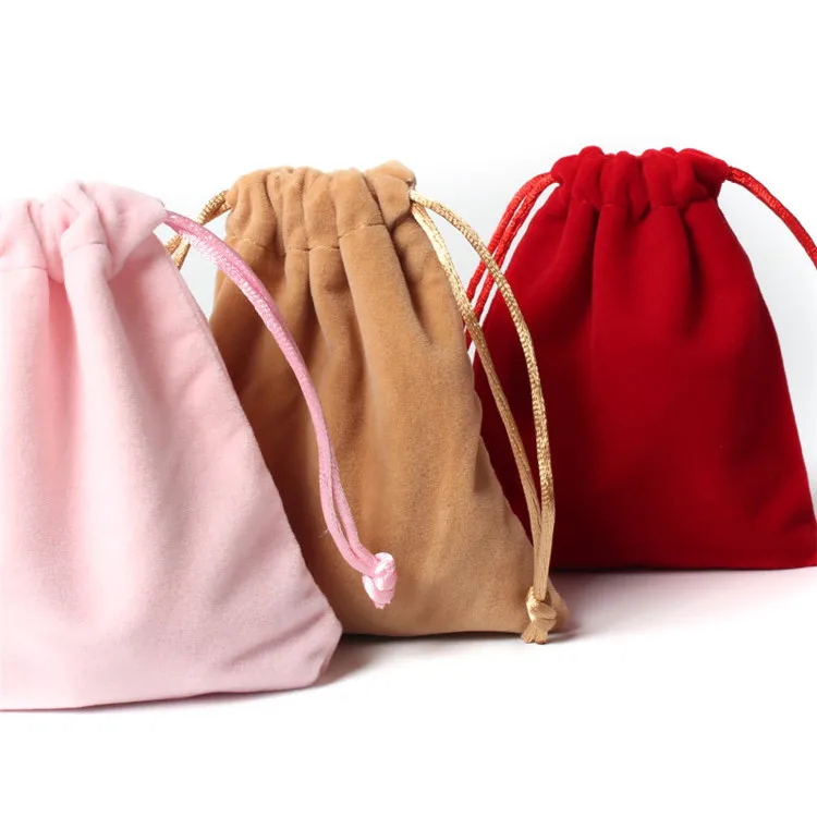 Custom Logo Drawstring Hot Stamp Velvet Bag