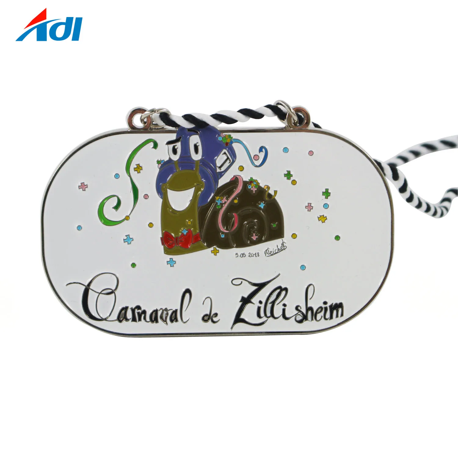 Wholesale custom soft ename metal gym dance medal with ribbon made in china