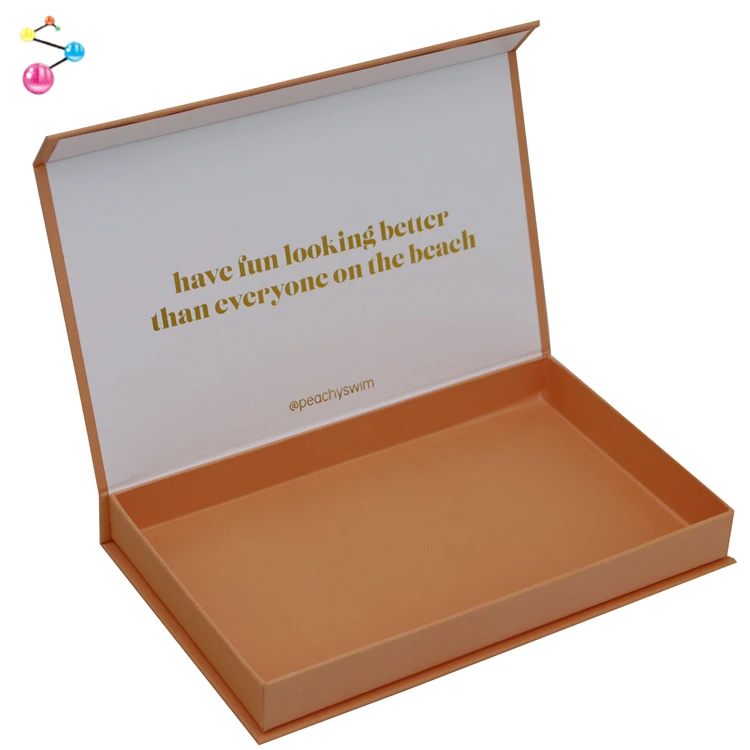 Recycle Orange Gift Custom Printed Cardboard Paper Box Swimsuits Packaging Box For Clothes
