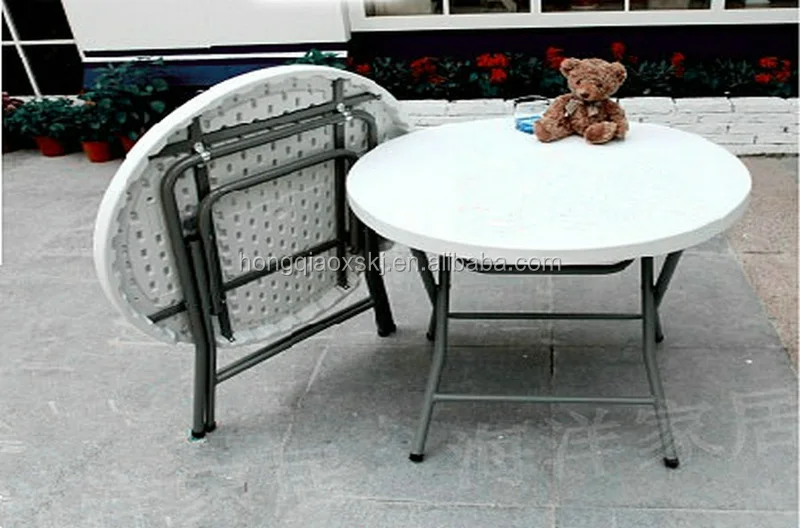 bar catering small round table/80*74cm regular outdoor cocktail table/outdoor folding HDPE table with steel frame strong designs