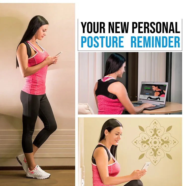 
Back Brace Posture Corrector Unisex Black Adult Healthcare Adjustable High Foaming Sponge Nylon Cotton,nylon & Cotton One Size 