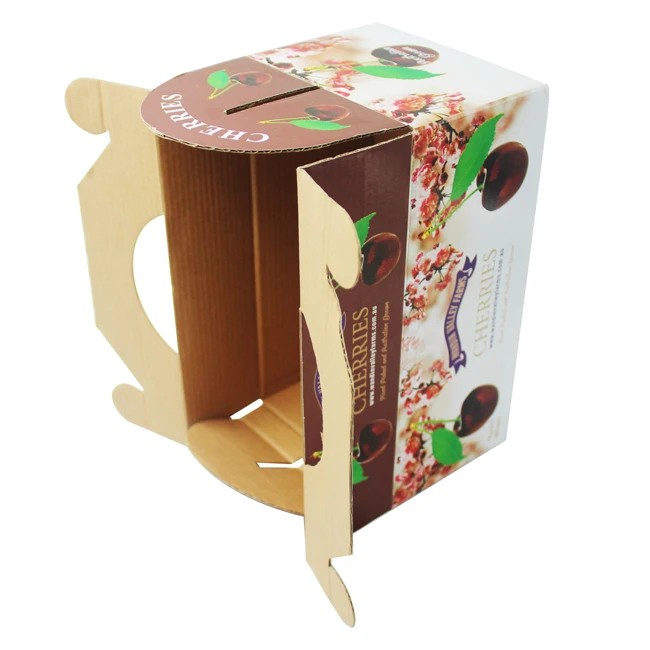 Customs Size OEM Die Cut Corrugated Cardboard Carton Box For 5kg Cereza Cartons Vegetable Fruit box