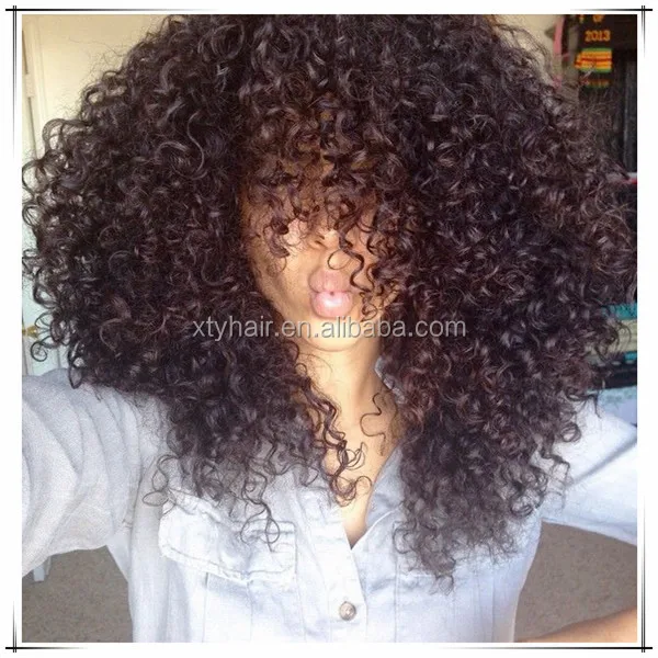 Qingdao Full lace or front lace wigs with kinky curly and virgin human hair for black women afro curly