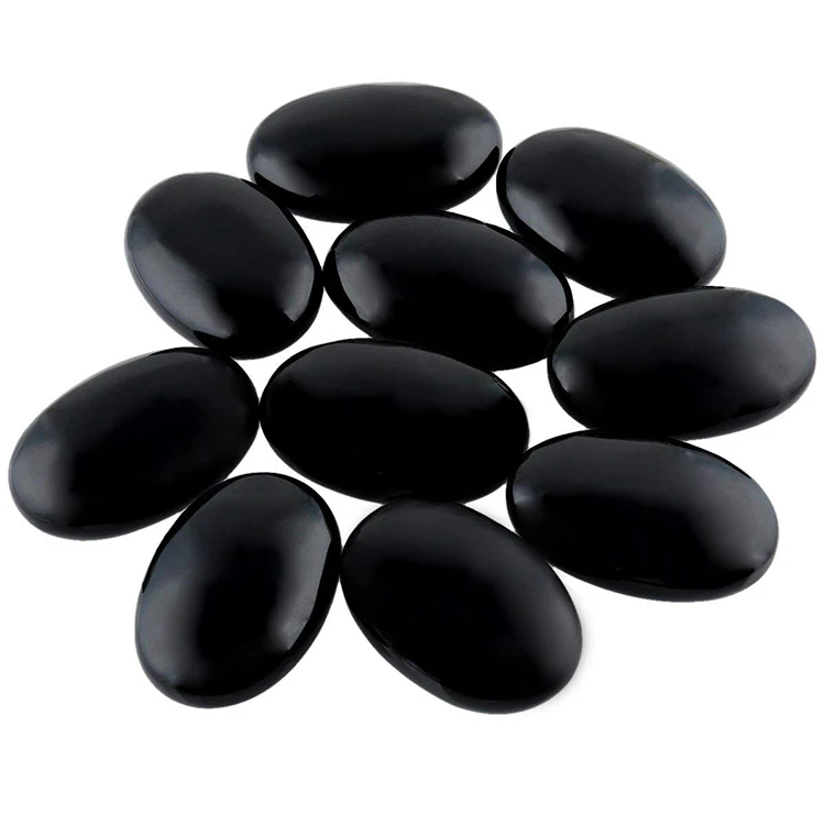 Amazon Health and Fitness massage stone, Large Black Basalt Hot lava Stone Set  for Spas Massage Therapy Relaxation