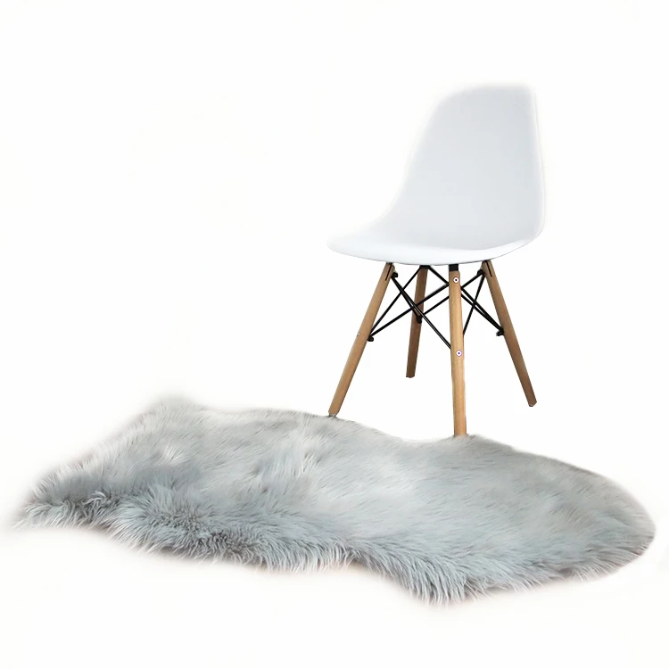 High quality gray faux fur throw blanket shaggy artificial fur carpet area rug