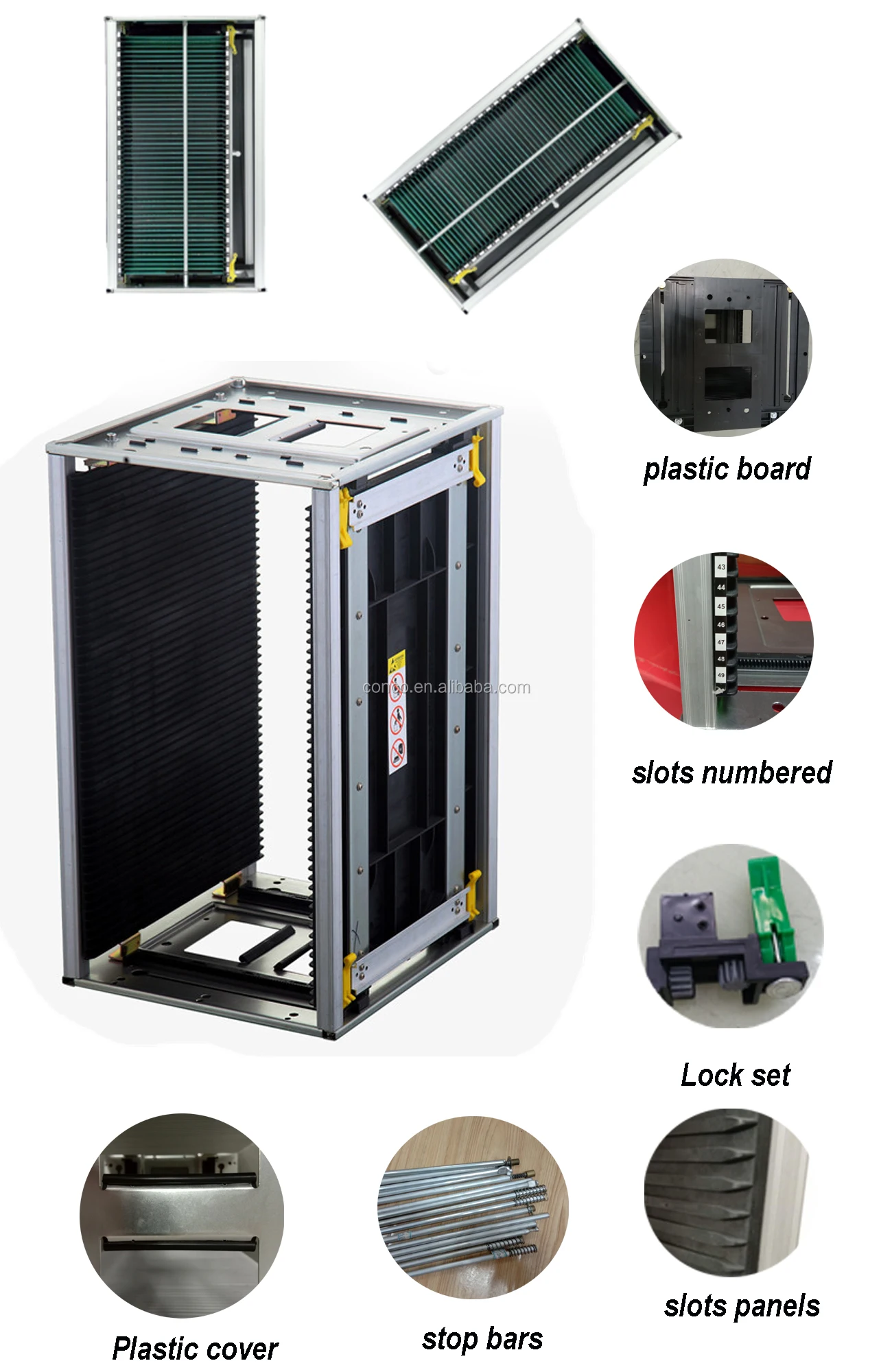 CONCO SMT Metal ESD PCB Magazine Rack Adjustable pcb rack de stockage