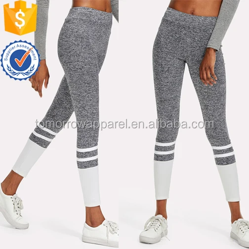 
Two Tone Striped Marled Knit Leggings OEM/ODM Manufacture Wholesale Fashion Women Apparel (TA7010L) 