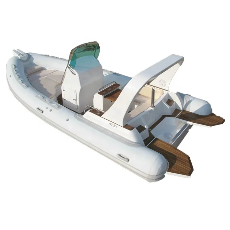 CE 6.8M Fiberglass rib boat V Deep Hull Inflatable Boat with Hard Bottom
