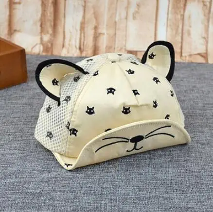 0-5 Years Old Hot selling Printed Cat Ear Cute Stylish Kids Baseball Cap Hats