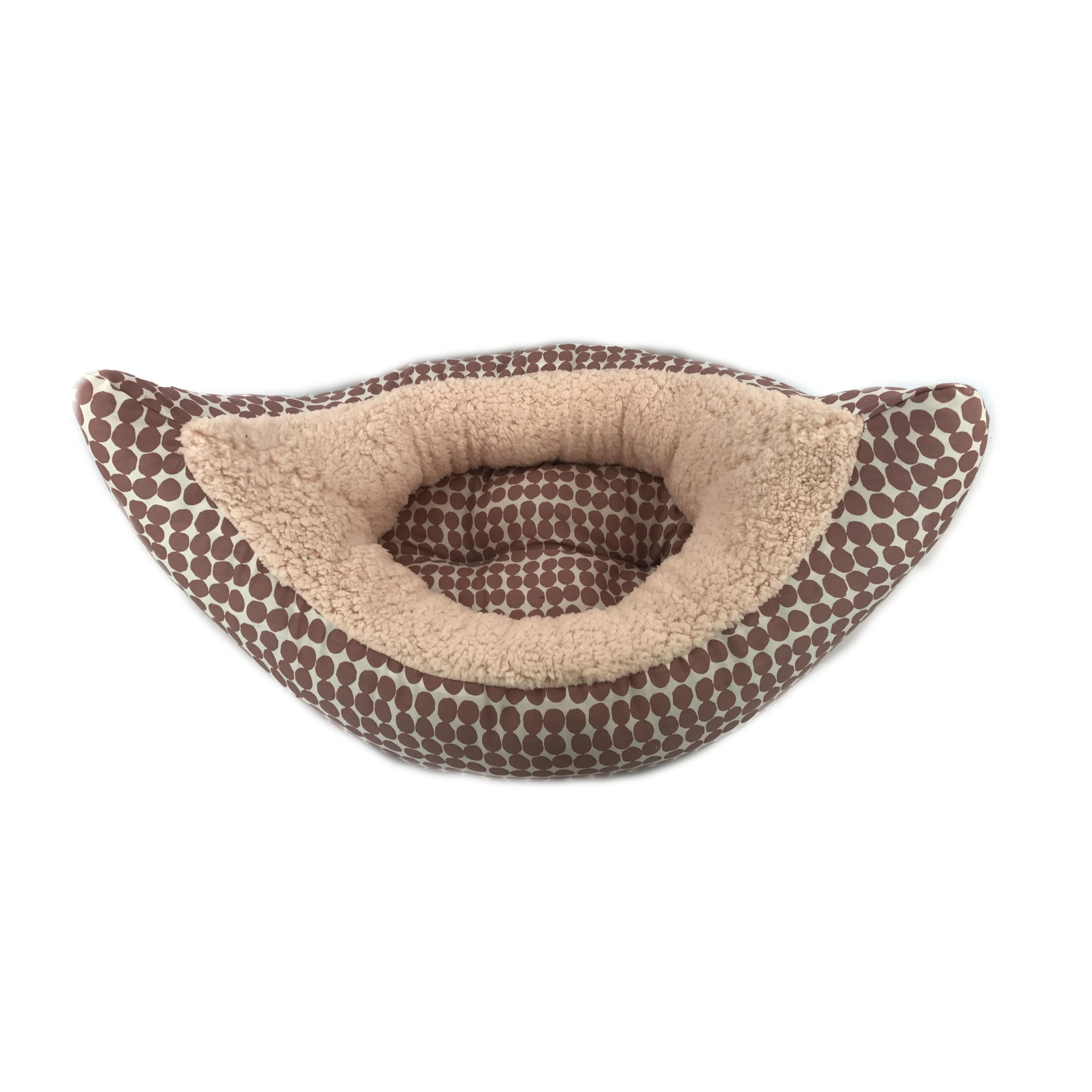 
Cute Unique Printed Fabric Plush Boat Shaped Banana Cat Dog Bed Sets Pet House Cat Beds 