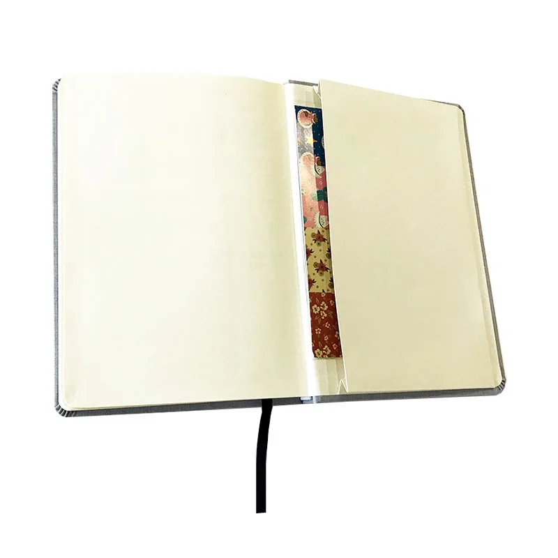 Customized linen cover cream paper journal book printing with pocket