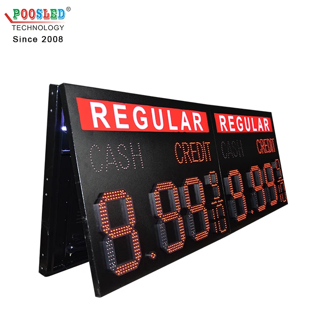 outdoor US Regular Gas Station LED Price Changers sign 7 Segment LED Display Screen Panel for gas station