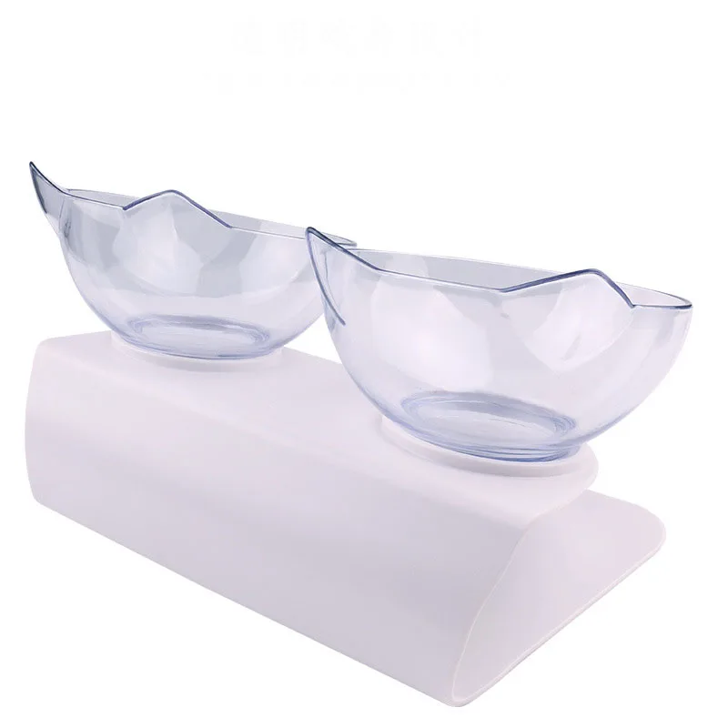 Hot non-slip cat ear oblique feeding water food pet bowl