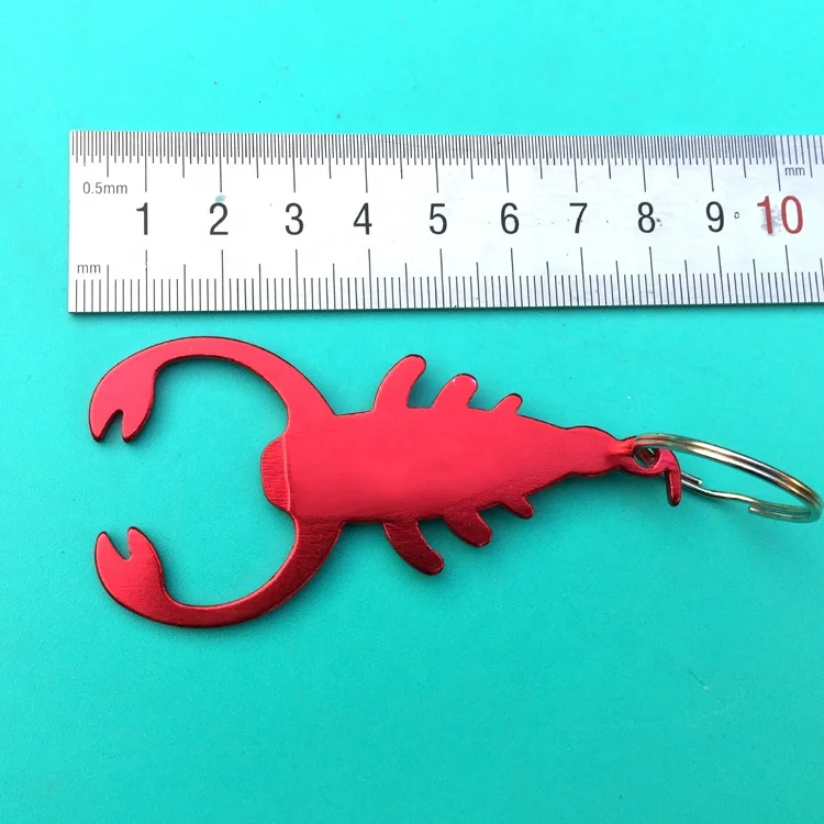 Factory wholesale 7.8cm aluminum scorpion bottle opener with keyring