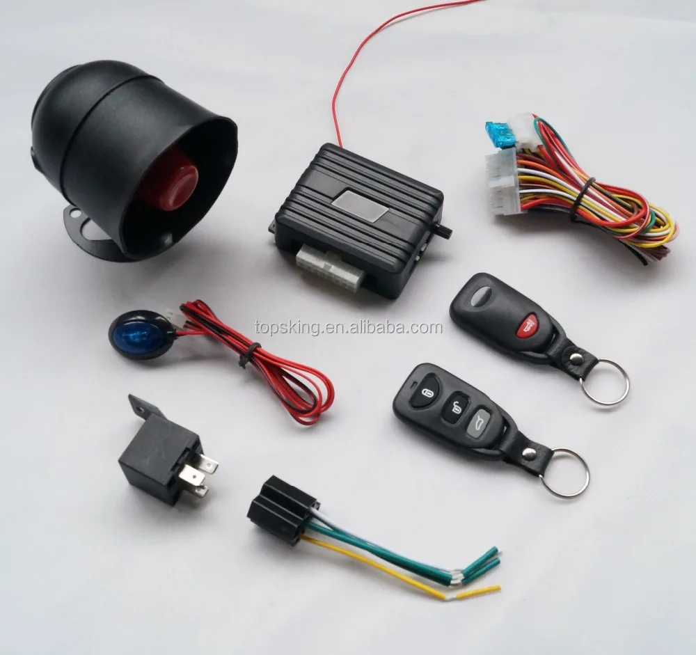 DC 12V one way car alarm system with Side door and Trunk +/- optional